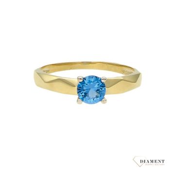 Złoty pierścionek 585 z niebieskim oczkiem PI 3187A 585 ✅ Złoty pierścionek z piękną niebieską cyrkonią ✅ (1).jpg